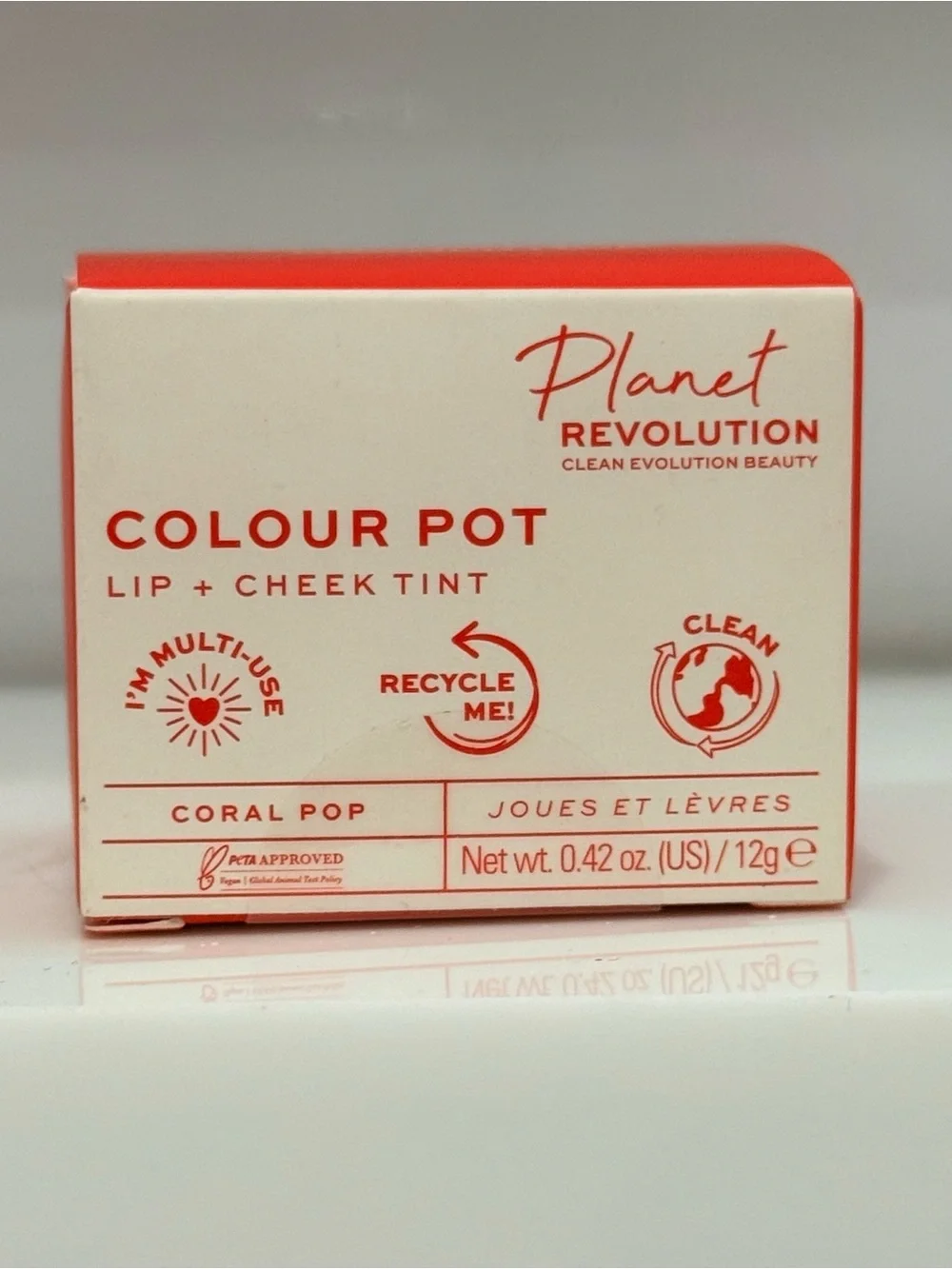 Planet Revolution Colour Pot Lip + Cheek Tint Coral Pop 12g
